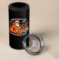 Funny Christmas in July Making Bad Decisions 4 in 1 Can Cooler Tumbler Tropical Santa Hawaiian Summer Holiday Party
