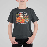 Funny Christmas in July Making Bad Decisions T Shirt For Kid Tropical Santa Hawaiian Summer Holiday Party