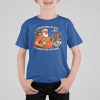 Funny Christmas in July Making Bad Decisions T Shirt For Kid Tropical Santa Hawaiian Summer Holiday Party