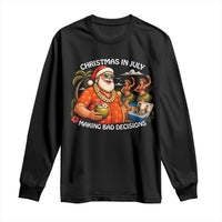 Funny Christmas in July Making Bad Decisions Long Sleeve Shirt Tropical Santa Hawaiian Summer Holiday Party