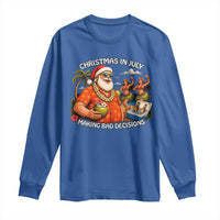 Funny Christmas in July Making Bad Decisions Long Sleeve Shirt Tropical Santa Hawaiian Summer Holiday Party