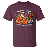 Funny Christmas in July Making Bad Decisions T Shirt Tropical Santa Hawaiian Summer Holiday Party