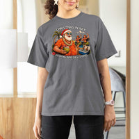 Funny Christmas in July Making Bad Decisions T Shirt For Women Tropical Santa Hawaiian Summer Holiday Party
