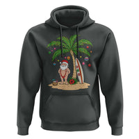 Funny Christmas In July Beach Hoodie Mankini Santa Summer Swimsuit Summer Holiday Vacation Graphic