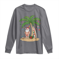 Funny Christmas In July Beach Long Sleeve Shirt Mankini Santa Summer Swimsuit Summer Holiday Vacation Graphic