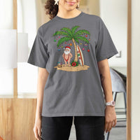 Funny Christmas In July Beach T Shirt For Women Mankini Santa Summer Swimsuit Summer Holiday Vacation Graphic