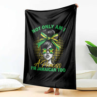 Jamaican Girl Throw Blanket Messy Bun Not Only Am I A Princess Im Jamaican Too - Wonder Print Shop
