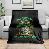Jamaican Girl Throw Blanket Messy Bun Not Only Am I A Princess Im Jamaican Too - Wonder Print Shop