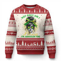 Jamaican Girl Ugly Christmas Sweater Messy Bun Not Only Am I A Princess Im Jamaican Too - Wonder Print Shop