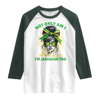 Jamaican Girl Raglan Shirt Messy Bun Not Only Am I A Princess Im Jamaican Too - Wonder Print Shop