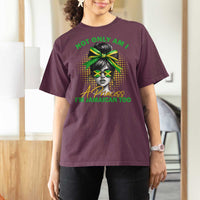 Jamaican Girl T Shirt For Women Messy Bun Not Only Am I A Princess Im Jamaican Too - Wonder Print Shop