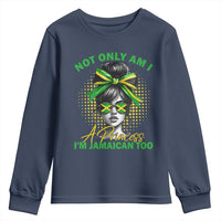 Jamaican Girl Youth Sweatshirt Messy Bun Not Only Am I A Princess Im Jamaican Too - Wonder Print Shop