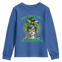 Jamaican Girl Youth Sweatshirt Messy Bun Not Only Am I A Princess Im Jamaican Too - Wonder Print Shop