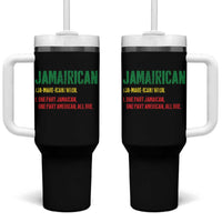 Funny Jamaican American Tumbler With Handle Retro Jamairican Roots - Wonder Print Shop