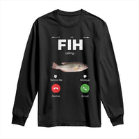 Fih Calling Remind me Message Decline Accept Long Sleeve Shirt Phone Call Fish - Wonder Print Shop