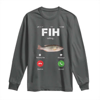 Fih Calling Remind me Message Decline Accept Long Sleeve Shirt Phone Call Fish - Wonder Print Shop