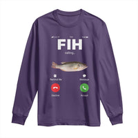 Fih Calling Remind me Message Decline Accept Long Sleeve Shirt Phone Call Fish - Wonder Print Shop
