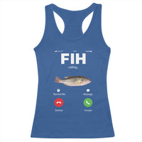 Fih Calling Remind me Message Decline Accept Racerback Tank Top Phone Call Fish - Wonder Print Shop