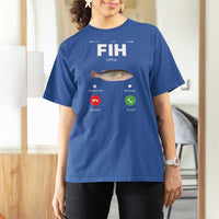 Fih Calling Remind me Message Decline Accept T Shirt For Women Phone Call Fish - Wonder Print Shop