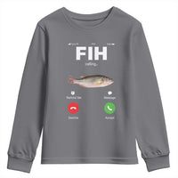 Fih Calling Remind me Message Decline Accept Youth Sweatshirt Phone Call Fish - Wonder Print Shop