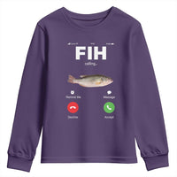 Fih Calling Remind me Message Decline Accept Youth Sweatshirt Phone Call Fish - Wonder Print Shop