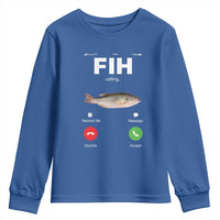 Fih Calling Remind me Message Decline Accept Youth Sweatshirt Phone Call Fish - Wonder Print Shop