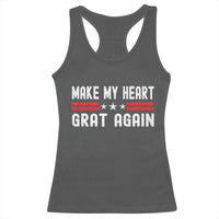 Funny Open Heart Surgery Recovery Racerback Tank Top Make My Heart Great Again - Wonder Print Shop