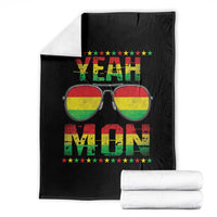 Yeah Mon Jamaican Pride Throw Blanket Jamaican Vacation Jamaica Reggae Sunglasses - Wonder Print Shop