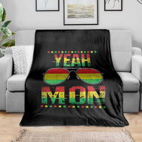 Yeah Mon Jamaican Pride Throw Blanket Jamaican Vacation Jamaica Reggae Sunglasses - Wonder Print Shop