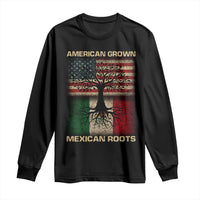American Grown Mexican Roots Long Sleeve Shirt Retro Mexico America Flag
