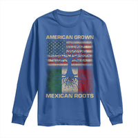American Grown Mexican Roots Long Sleeve Shirt Retro Mexico America Flag