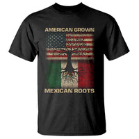 American Grown Mexican Roots T Shirt Retro Mexico America Flag