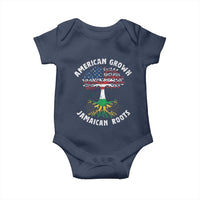American Grown Jamaican Roots Baby Onesie Retro USA Jamaica Flag - Wonder Print Shop