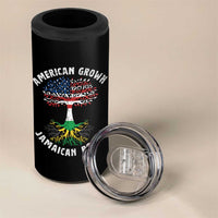 American Grown Jamaican Roots 4 in 1 Can Cooler Tumbler Retro USA Jamaica Flag - Wonder Print Shop