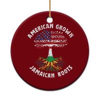 American Grown Jamaican Roots Ceramic Ornament Retro USA Jamaica Flag - Wonder Print Shop