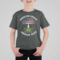American Grown Jamaican Roots T Shirt For Kid Retro USA Jamaica Flag - Wonder Print Shop