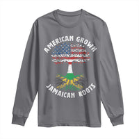 American Grown Jamaican Roots Long Sleeve Shirt Retro USA Jamaica Flag - Wonder Print Shop