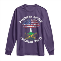 American Grown Jamaican Roots Long Sleeve Shirt Retro USA Jamaica Flag - Wonder Print Shop