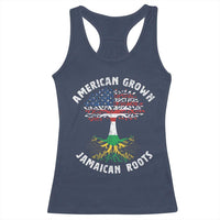 American Grown Jamaican Roots Racerback Tank Top Retro USA Jamaica Flag - Wonder Print Shop