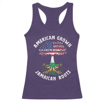 American Grown Jamaican Roots Racerback Tank Top Retro USA Jamaica Flag - Wonder Print Shop