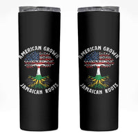 American Grown Jamaican Roots Skinny Tumbler Retro USA Jamaica Flag - Wonder Print Shop