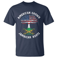 American Grown Jamaican Roots T Shirt Retro USA Jamaica Flag - Wonder Print Shop