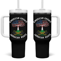 American Grown Jamaican Roots Tumbler With Handle Retro USA Jamaica Flag - Wonder Print Shop