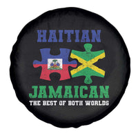 Haitian Jamaican Roots Spare Tire Cover Haiti Jamaica Combo Puzzle - Wonder Print Shop