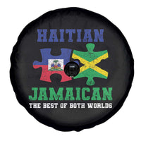 Haitian Jamaican Roots Spare Tire Cover Haiti Jamaica Combo Puzzle - Wonder Print Shop