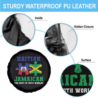 Haitian Jamaican Roots Spare Tire Cover Haiti Jamaica Combo Puzzle - Wonder Print Shop