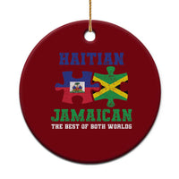 Haitian Jamaican Roots Ceramic Ornament Haiti Jamaica Combo Puzzle - Wonder Print Shop