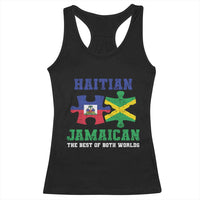 Haitian Jamaican Roots Racerback Tank Top Haiti Jamaica Combo Puzzle - Wonder Print Shop