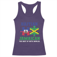 Haitian Jamaican Roots Racerback Tank Top Haiti Jamaica Combo Puzzle - Wonder Print Shop