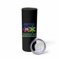 Haitian Jamaican Roots Skinny Tumbler Haiti Jamaica Combo Puzzle - Wonder Print Shop